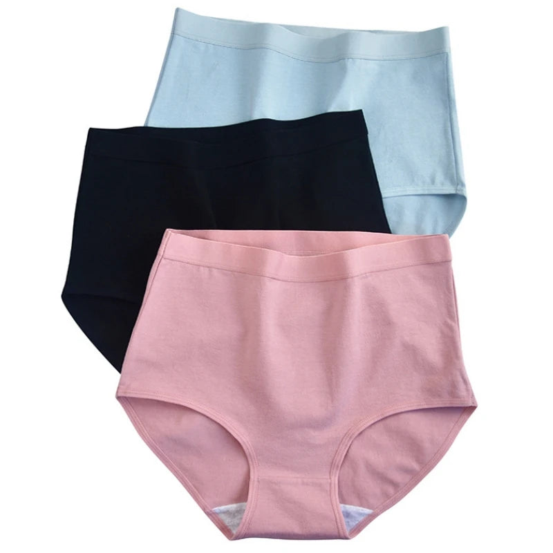 5-Piece High-Waisted Cotton-Blend Brief Set with Smoothing Wide Waistbands