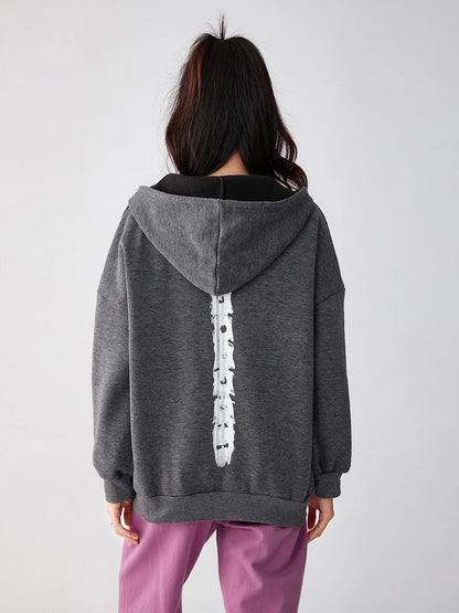 Women's Oversized Zip-Up Streetwear Hoodie with Relaxed Fit for Everyday Casual Layering