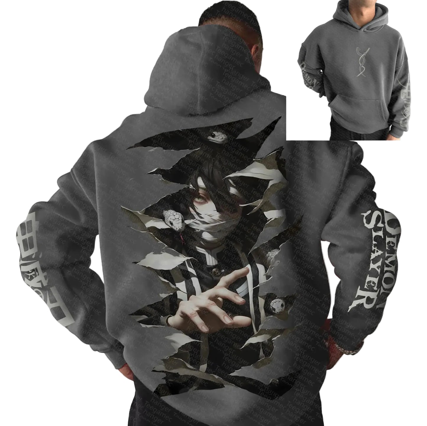 Anime Manga Graphic Hoodie With Oversized Dark Streetwear Art Design