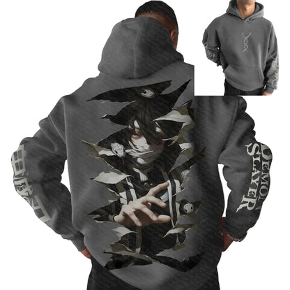 Anime Manga Graphic Hoodie With Oversized Dark Streetwear Art Design