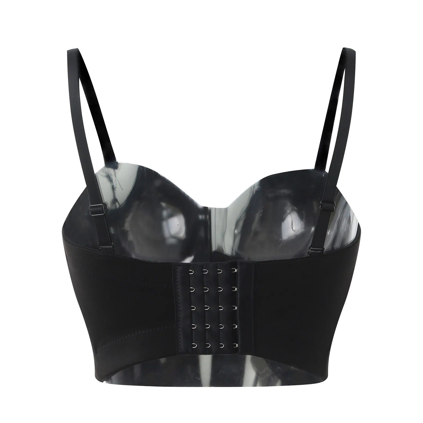 Rhinestone Embellished Bustier Corset Top with Structured Cups and Straps