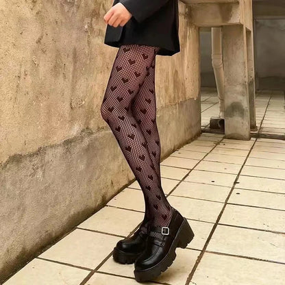 Spider Web Pattern Fishnet Tights Gothic Alternative Fashion Mesh Hosiery