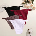 4-Piece Women’s Low-Rise Bikini Briefs Set with Soft Solid Colors, Minimal Silhouette and Everyday Lingerie Styling