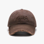 Vintage Distressed Embroidered Baseball Cap with Adjustable Fit for Contemporary Streetwear Fashion