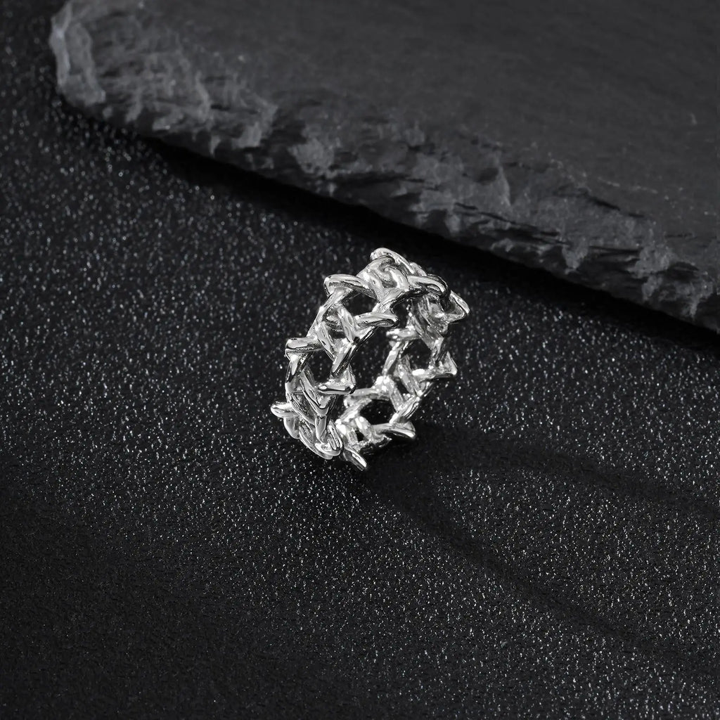 Thorn Crown Statement Ring for Gothic Punk and Dark Alternative Fashion