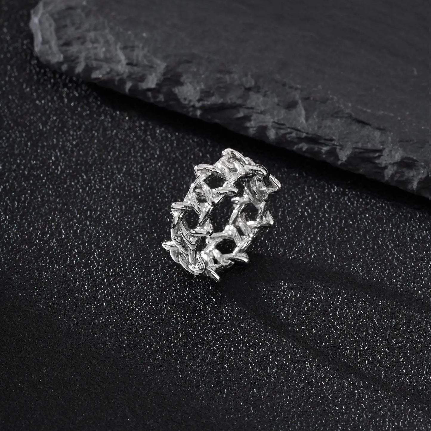 Thorn Crown Statement Ring for Gothic Punk and Dark Alternative Fashion