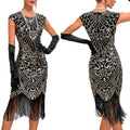 Vintage Inspired Sequin Fringe Alternative Fashion Cocktail Dress
