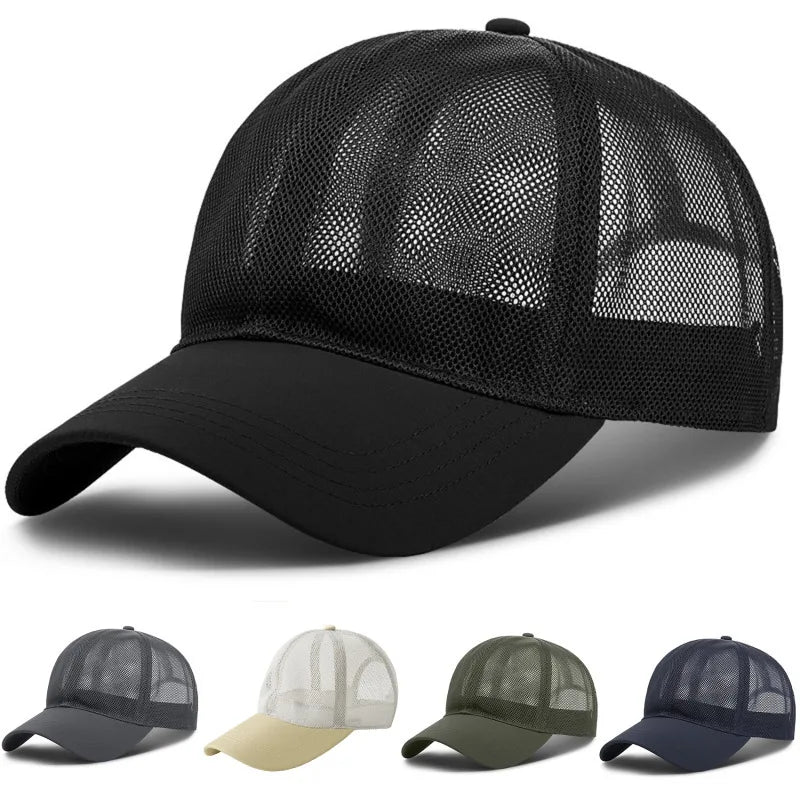 Unisex Breathable Full Mesh Baseball Cap with Adjustable Fit for Outdoor Sports and Travel