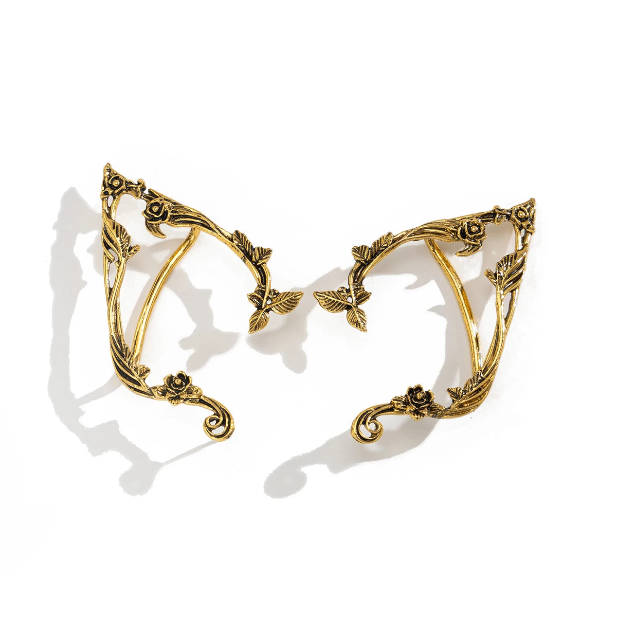 Gothic Bat Wing Ear Cuff with Chain Statement Alternative Jewelry