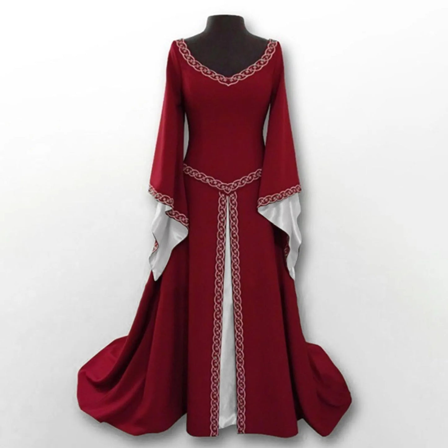 Elegant Medieval Inspired Gothic Maxi Dress with Fantasy Alternative Style
