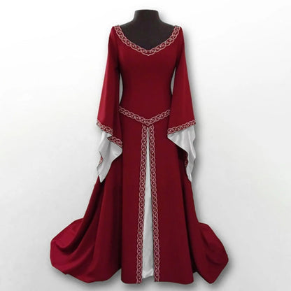 Elegant Medieval Inspired Gothic Maxi Dress with Fantasy Alternative Style
