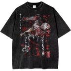 Anime Energy Aura Oversized Vintage Streetwear Graphic Cotton T-Shirt