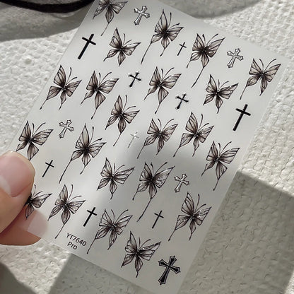 Gothic Star Nail Art Sticker Set for Alternative Statement Manicures