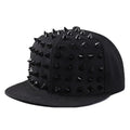 Studded Flat Brim Baseball Cap with Decorative Rivet Details for Y2K Streetwear Fashion