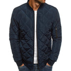 Men's Quilted Bomber Jacket with Lightweight Urban Streetwear Styling