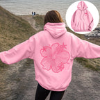 Women's Oversized Floral Graphic Pullover Hoodie Relaxed Casual Streetwear Sweatshirt for Everyday Wear