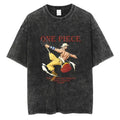 Oversized Anime-Inspired Vintage Graphic Tee with Manga Streetwear Illustration Style