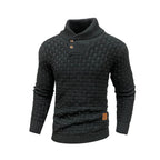 Men's Textured Mock Neck Relaxed Fit Contemporary Knit Sweater Pullover