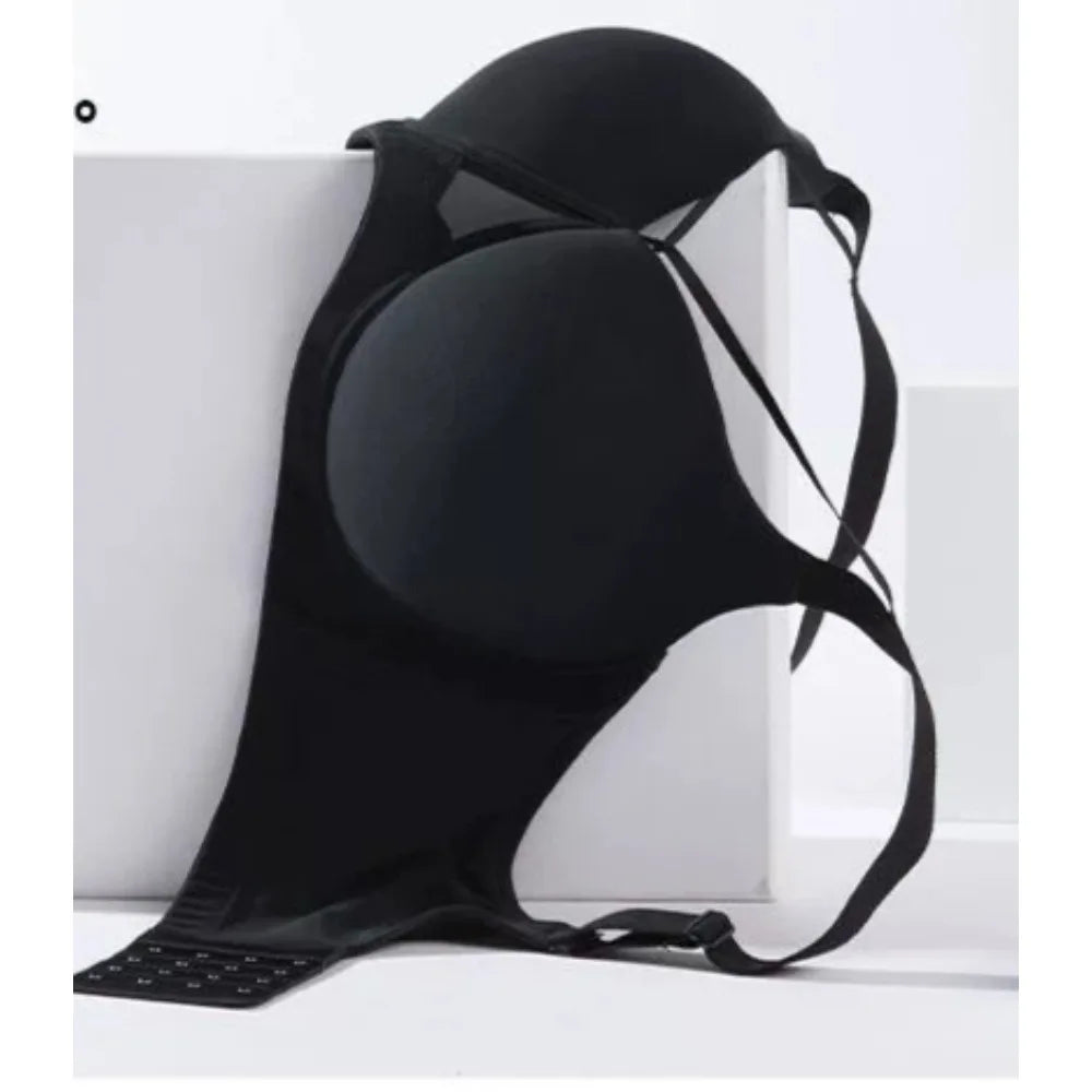 Seamless Smooth Push-Up Bra with Wide Side Support and Adjustable Straps