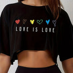 Women's Relaxed Graphic Crop T-Shirt for Casual Everyday Streetwear Modern Fashion Style
