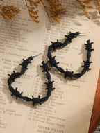Barbed Wire Heart Hoop Earrings for Gothic Punk Alternative Fashion