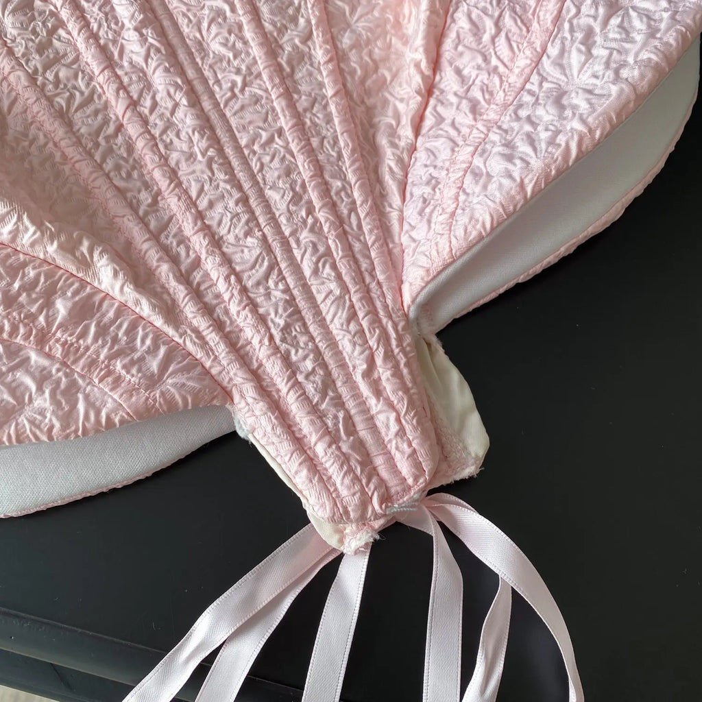 Romantic Pink Textured Peplum Corset Top with Sweetheart Neckline