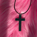 Studded Cross Pendant Necklace for Punk Grunge and Alternative Fashion Styling