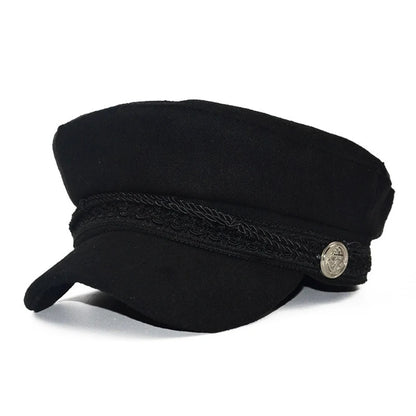 Classic Cotton Blend Military Baker Cap for Vintage Casual Everyday Fashion Style