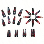 Gothic Rose Embellished Press On Nails with Dark Romantic Artwork