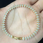 Geometric Crystal Tennis Bracelet for Gothic Glam and Alternative Fashion