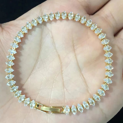 Geometric Crystal Tennis Bracelet for Gothic Glam and Alternative Fashion