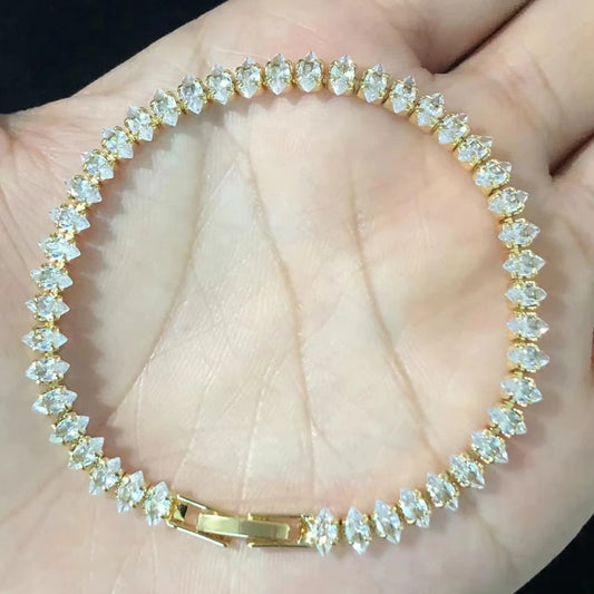 Geometric Crystal Tennis Bracelet for Gothic Glam and Alternative Fashion