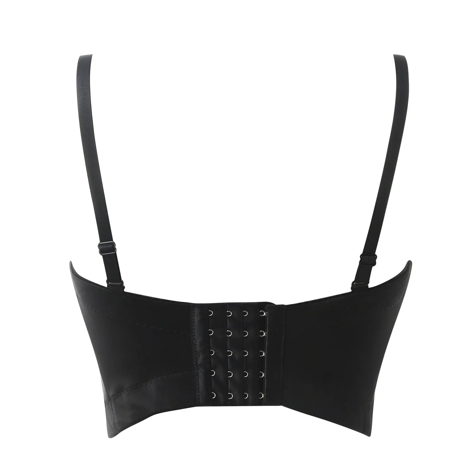 Mirror Sequin Bustier Corset Top with Structured Cups and Adjustable Straps