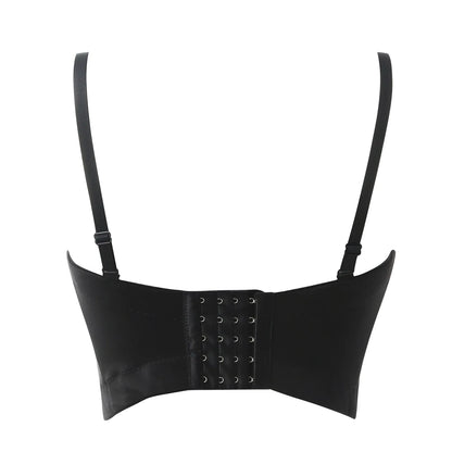 Mirror Sequin Bustier Corset Top with Structured Cups and Adjustable Straps