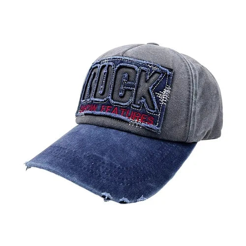 Vintage Distressed Washed Baseball Cap Embroidered Patch Casual Streetwear Outdoor Hat