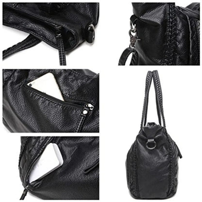 Oversized Slouchy Hobo Shoulder Bag with Soft Leather Look Finish