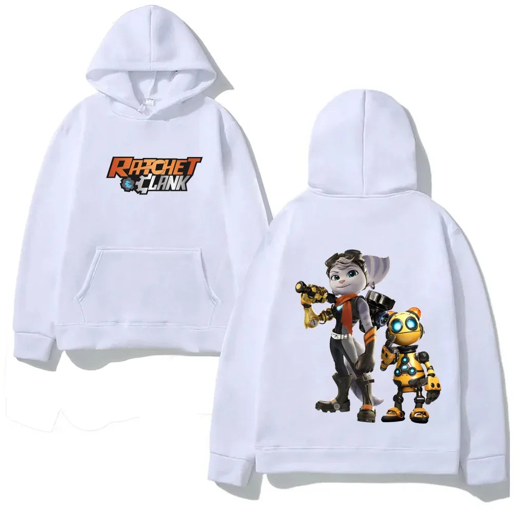 Anime Futuristic Streetwear Hoodie with Manga-Inspired Robot Adventure Artwork