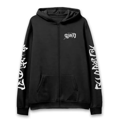 Adventure Streetwear Zip Hoodie with Dynamic Manga Artwork