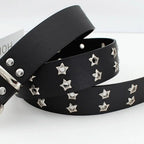 Double Row Star Rivet Belt for Punk Gothic Y2K Streetwear Fashion