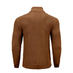 Men's Quarter Zip Mock Neck Textured Knit Casual Sweater Pullover
