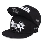 Embroidered Flat Brim Snapback Cap Adjustable Hip Hop Streetwear Baseball Hat