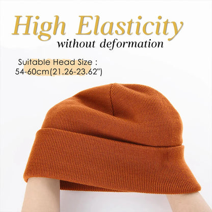 Classic Ribbed Acrylic Cuffed Knit Beanie for Everyday Casual Streetwear Modern Fashion Style