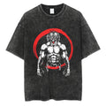 Anime Goth Warrior Graphic Oversized Washed Cotton Streetwear T-Shirt
