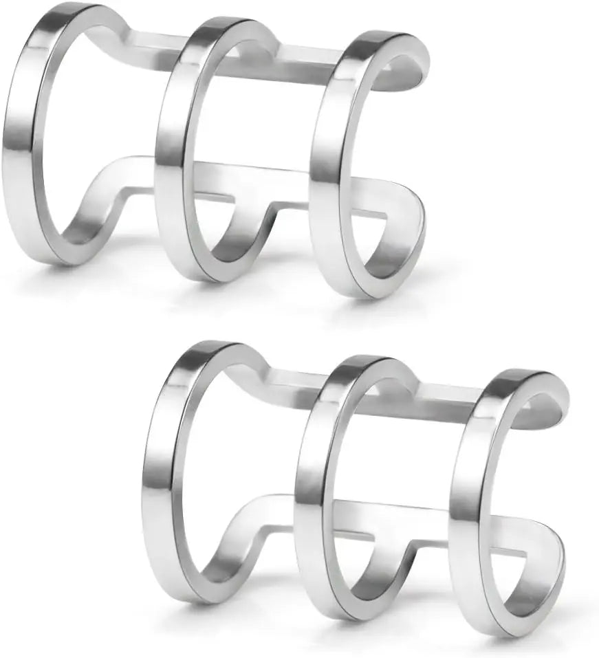 Stackable Ear Cuff Set for Punk Gothic and Alternative Fashion