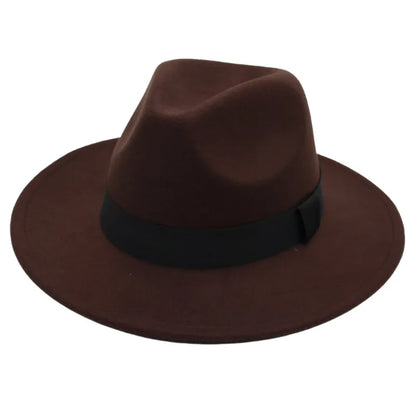 Classic Wide Brim Felt Fedora Hat with Structured Crown for Modern Everyday Styling