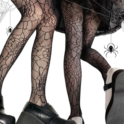 Spider Web Pattern Fishnet Tights Gothic Alternative Fashion Mesh Hosiery