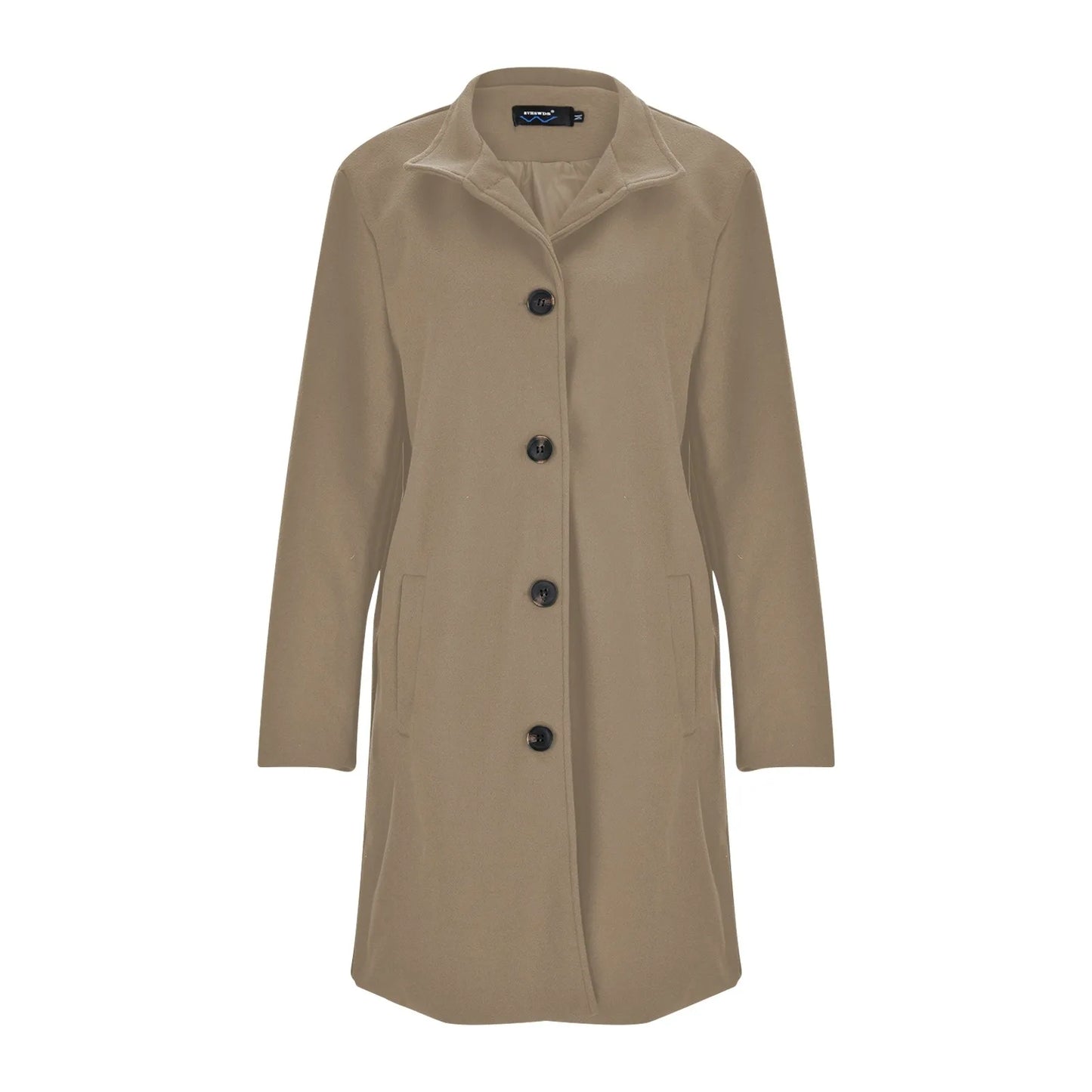 Women's Mid-Length Button Front Coat Relaxed Tailored Winter Casual Everyday Outerwear