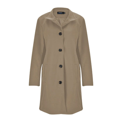 Women's Mid-Length Button Front Coat Relaxed Tailored Winter Casual Everyday Outerwear