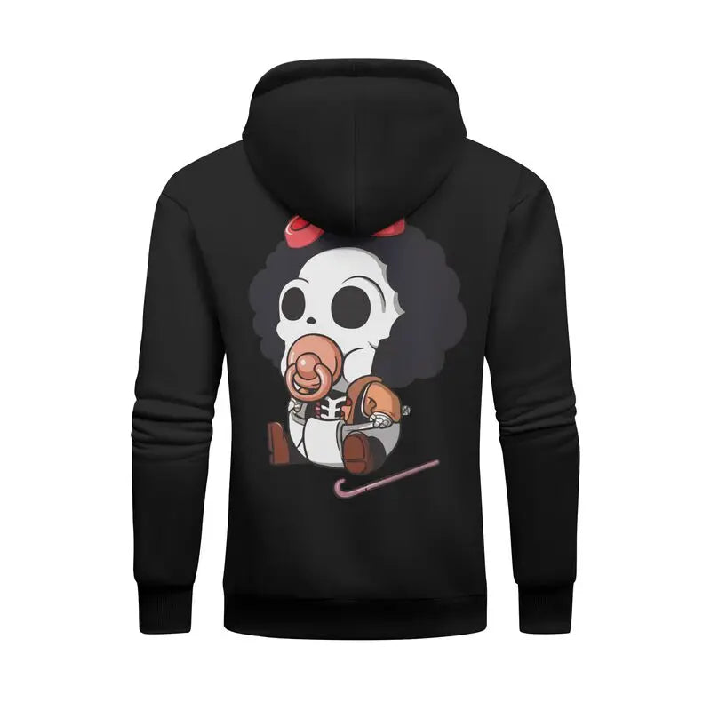 Anime Skull Character Hoodie with Kawaii Streetwear Aesthetic