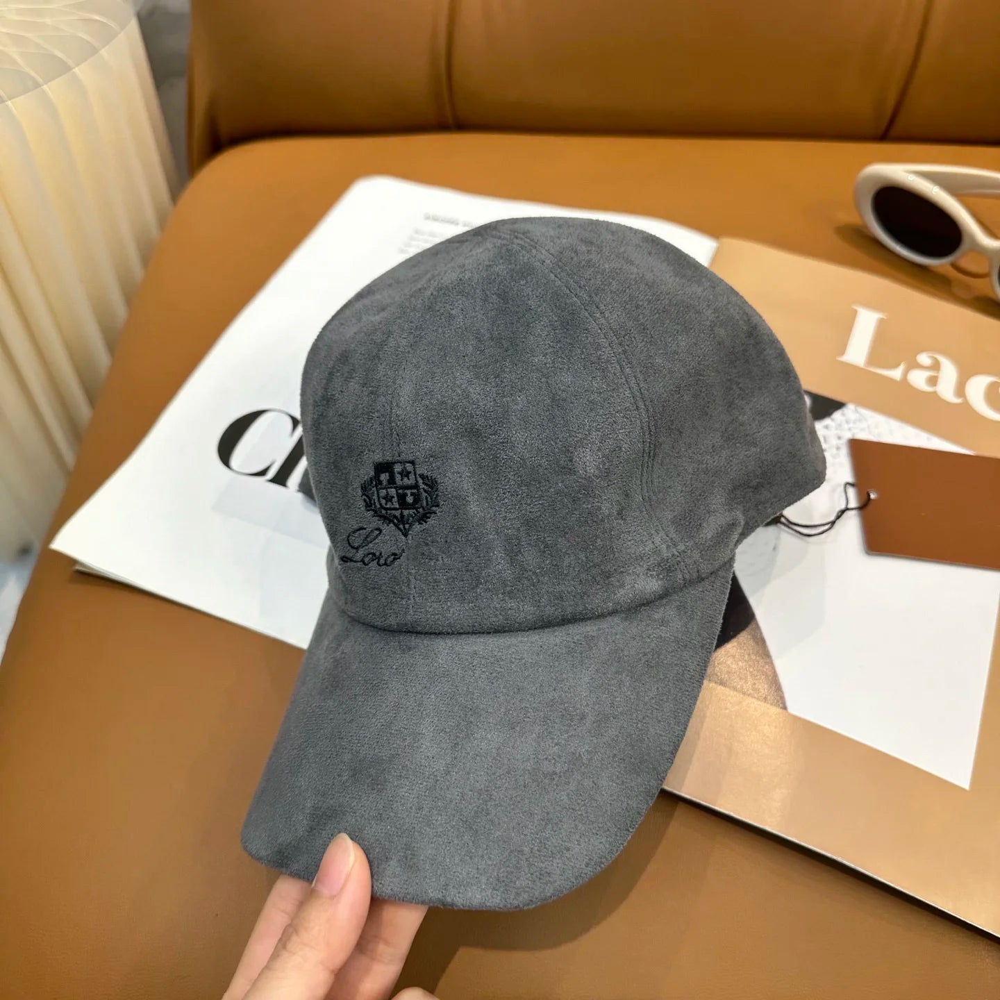 Vintage Suede Dad Cap Adjustable Curved Brim Casual Streetwear Baseball Hat
